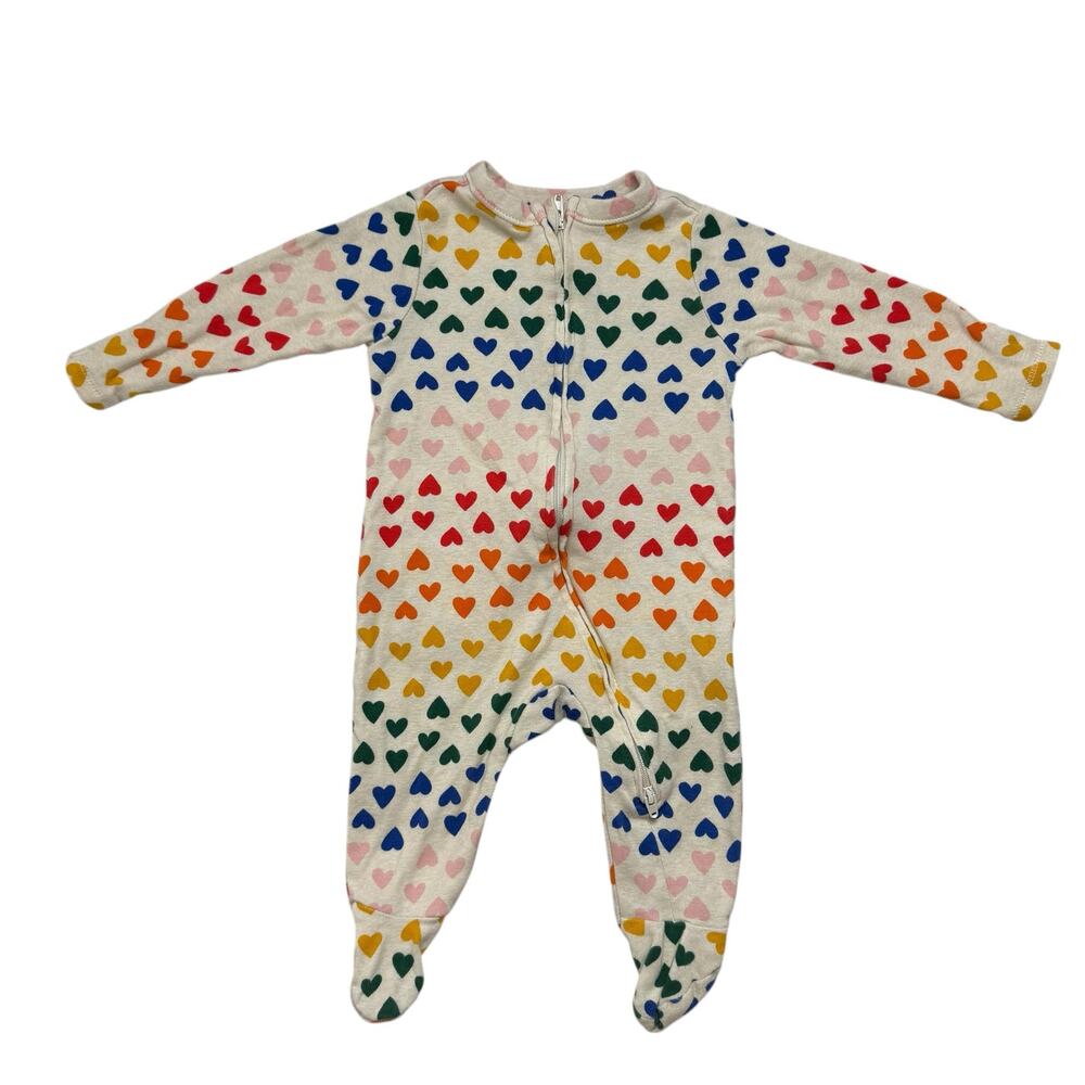 OLD NAVY Rainbow Hearts Long John One Piece Pajama Size 3-6 Months Unisex Pride